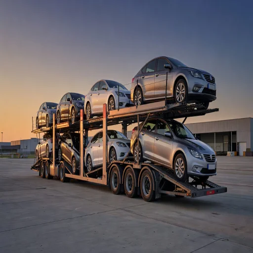 Car transporter carrier in San Jose, California