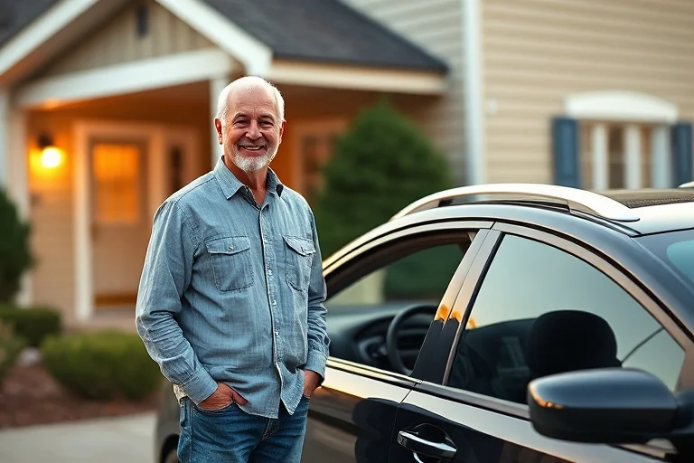 Customer with their delivered car in Birmingham, Alabama, United States