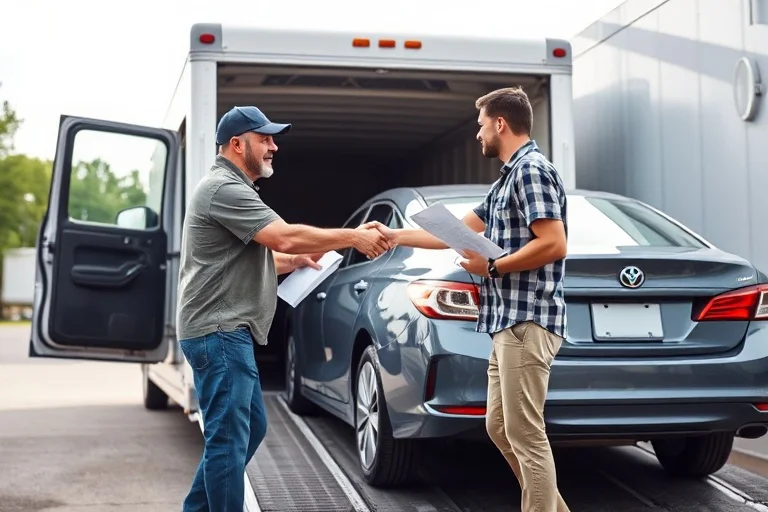 Vehicle owner beside their delivered car in Huntsville, Alabama, United States