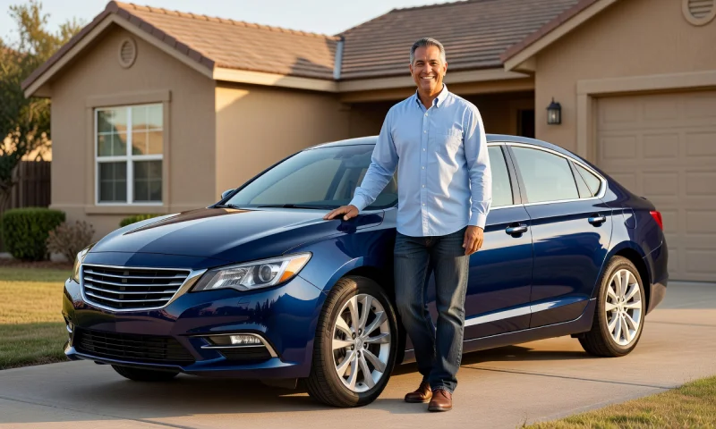 Customer with their delivered car in Texas, United States