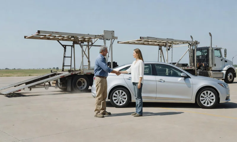Vehicle owner beside their delivered car in Texas, United States