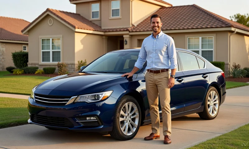 Customer with their delivered car in Houston, Texas, United States